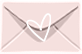 pink envelope with white heart
